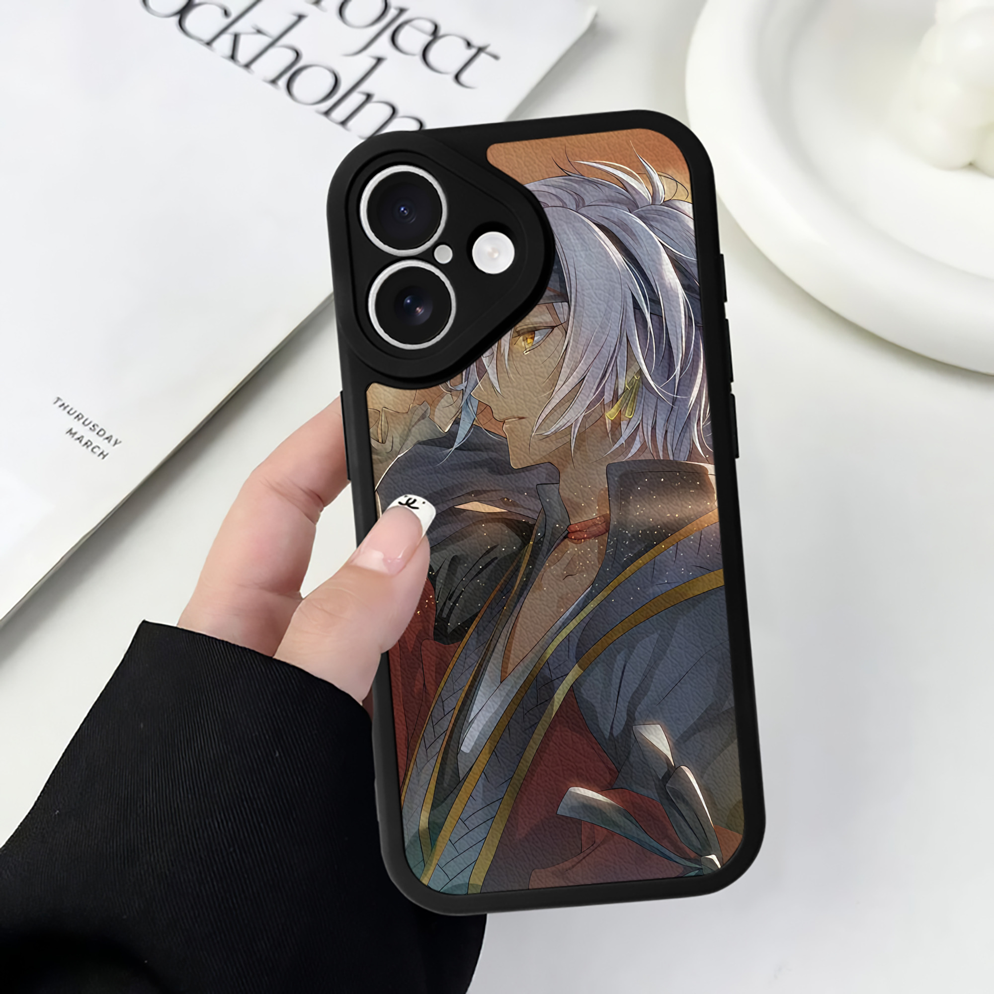 （画像用） 刀剣乱舞 Touken Ranbu 【iPhone 16シリーズ対応】シリコンスマホケース（レザー調） 材質：シリコン